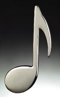 Magnet Silver Tone 8th Note