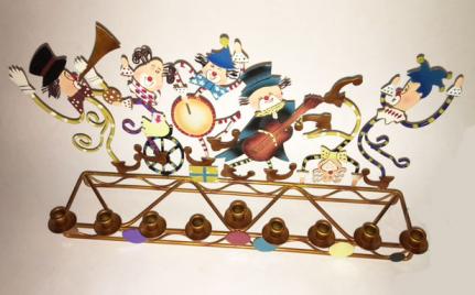 Judaica - Menorah with Klezmer Klowns 