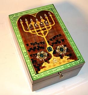 Menorah on Green Box - To Life