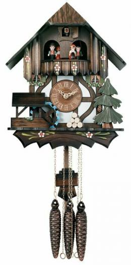 Musical Cuckoo Clock with Dancers and Moving Waterwheel