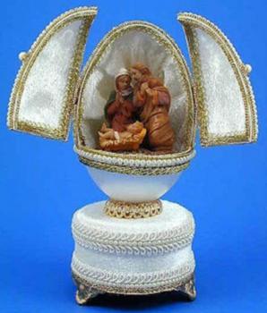 The Nativity Scene in a Musical Egg by Kingspoint Designs