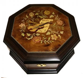 Octagon Jewelry Box with Floral Inlay
