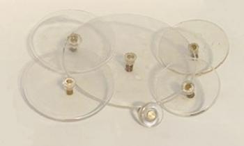 Top View of Clear Plastic Platform Winding Keys