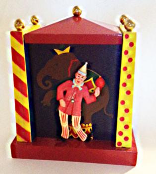 Colorful Reuge Vintage animated clown music Box