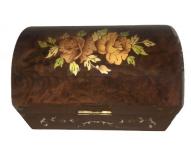 Floral inlay on Dome Trunk Music Box