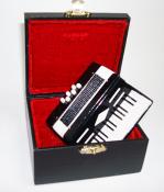 Miniature Black Accordion with case