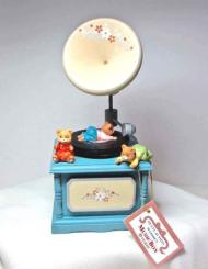 Multi-Action Music Box Bear Phonograph Rotating Bears