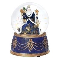 Santa in Blue Water Globe