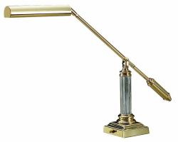 Lamp brass side arm with crystal pillar