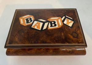 Vintage Box with Blocks spelling "Baby"