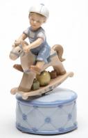 Boy on Rocking Horse Musical Figurine