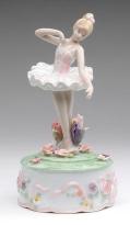 Music Box Ballerina Dances Among Flowers Musical Figurine