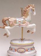 Musical Carousel Horse - draped in pink