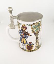 Porcelain Beer Stein with Musicians