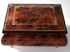 Italian elm 18 note music box with Inlaid  Broque Border design