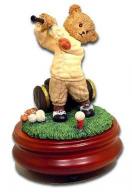 Golfer Thread Bear Figurine Music Box