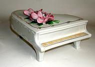 White Porcelain Piano with Flowers