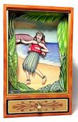 Animated Hula Dancer Musical Shadow Box