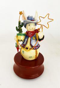 Bunny Cowboy Musical Figurine