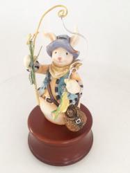 Bunny Fisherman Musical Figurine