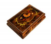 Italian Inlaid Butterfly and Friends on 30 note Elm Musical Box