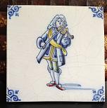 Delft Blue Violinist Art Tile