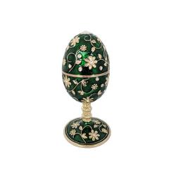 Musical Green Jeweled enameled Egg 