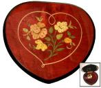 Heart Shaped Musical Box in Red Wine