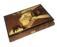 Inlaid Scene of Italy with Volcano in background