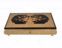Maple Italian Inlay Music Box with Flowers (1.36)