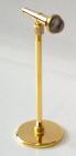 miniature brass microphone on stand 4.5"