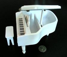 Large White Miniature Baby Grand Piano