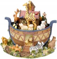 Noah's Ark teaming with darling animals looking to debark after the flood.