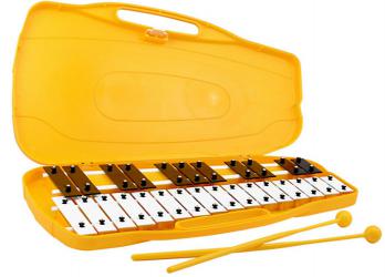 xylophone 27 keys in yellow case with mallets