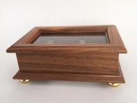 side view of Dou Music Box Elm Wood with Glass Top
