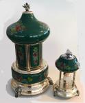 Green Carousel Cigarette Dispenser and lighter set
