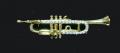 Brooch Trumpet Pave Diamond and 14k Gold