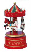 Red with Green Wooden Baby Carousel