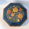 Floral Pattern on Lid of Octagonal Blue Music Box 