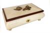 Italian Inlay of Two Butterflies on Burl Elm Musical Box (1.18)(1.30)(1.36)  2