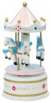 Wooden Carousel in White and Pink