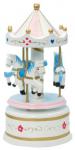 Wooden Carousel in White and Pink