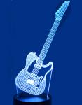 Acrylic 3D Lamp close up example - Fender electric guitar 