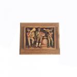 Vintage Anri Carved Musicians on Oak Music Box