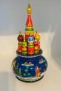 Large Saint Basil Cathedral with scenes on blue 