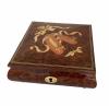 Italian Inlay of Pointe Shoes on Burled Elm Music Box with key 