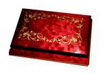Baroque Frame Design on Wine Red Music Box