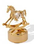 rocing horse musical figurine 24k and Swarkovski crystals