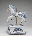 Musical Carousel Horse in Delft Blue Colors