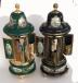 Sevres Style Carousel Mosques with Ballerinas in Wine, Green or Blue